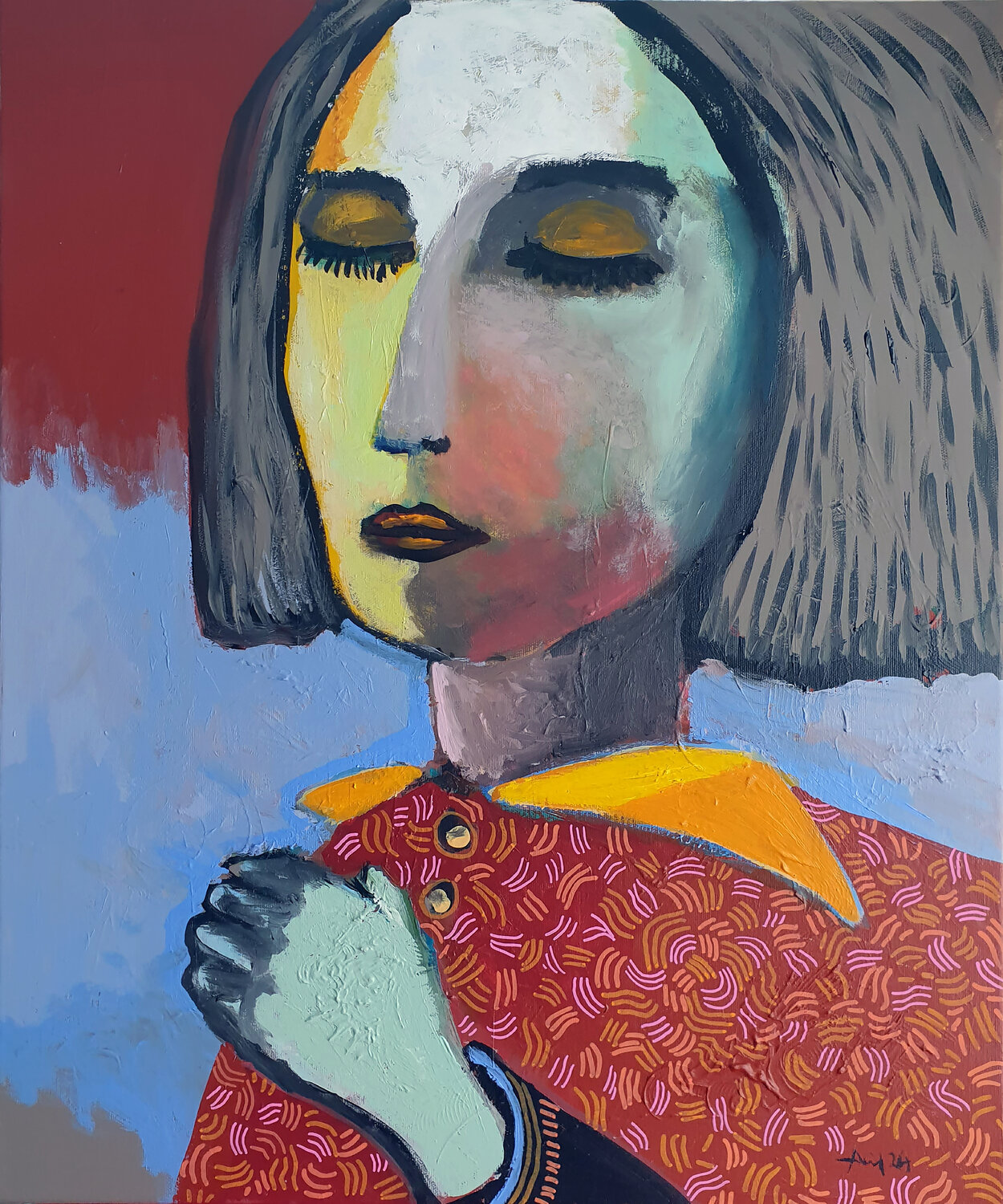 Songeuse Philippe Abril Original painting for sale