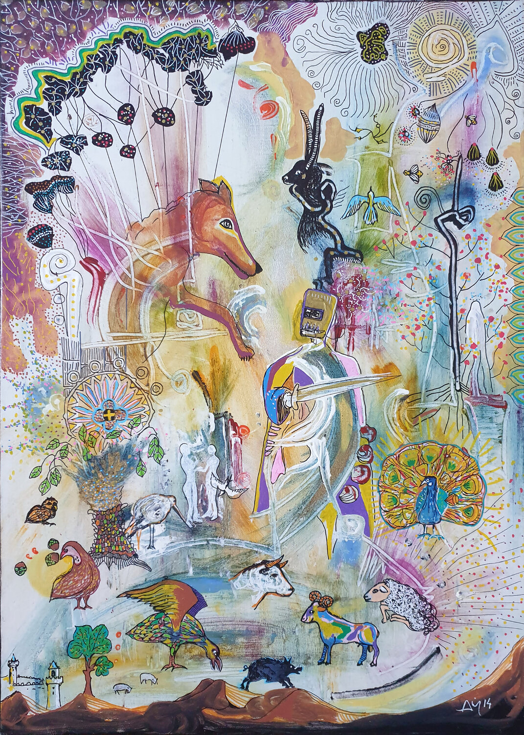 Chroniques médiévales Philippe Abril Original painting for sale