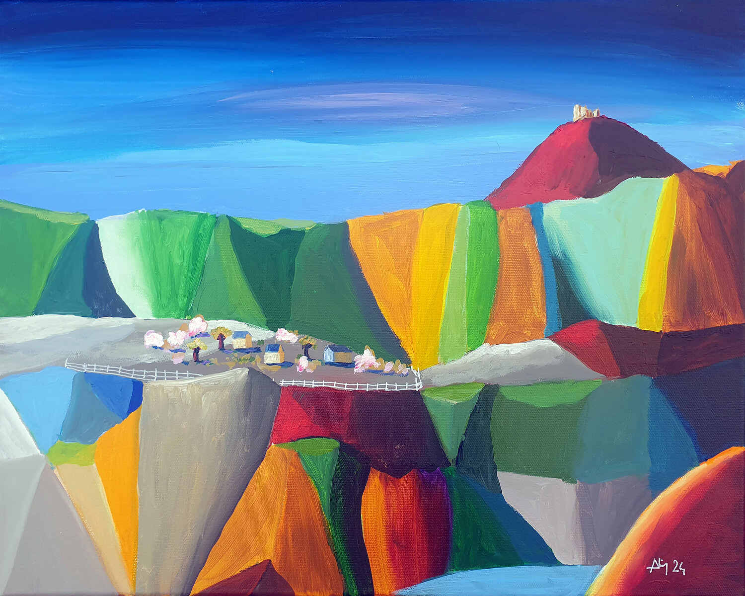 A mi-hauteur Philippe Abril Original painting for sale