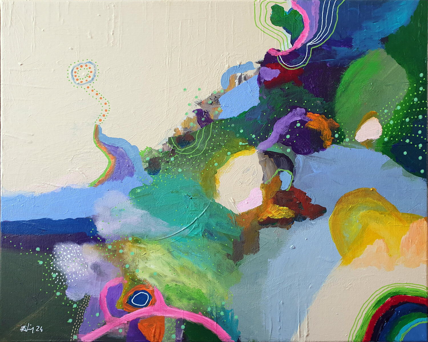 Paysage au repos Philippe Abril Original painting for sale