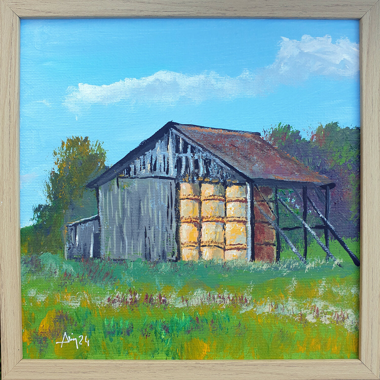 Maison numéro 10 - Grange Philippe Abril Original painting for sale