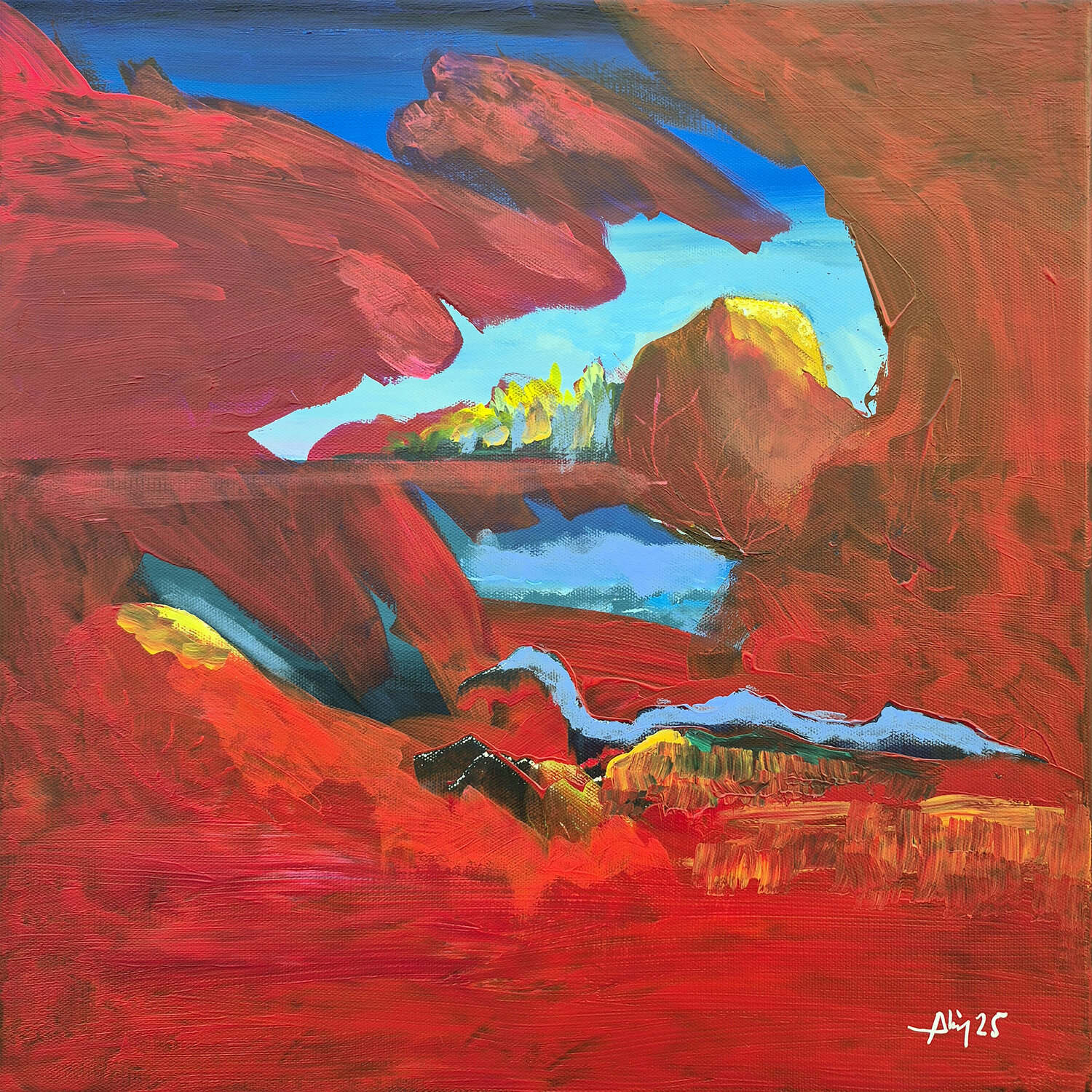 Coordonnées 46° 57′ 39″ Nord, 1° 59′ 40″ Est Philippe Abril Original painting for sale