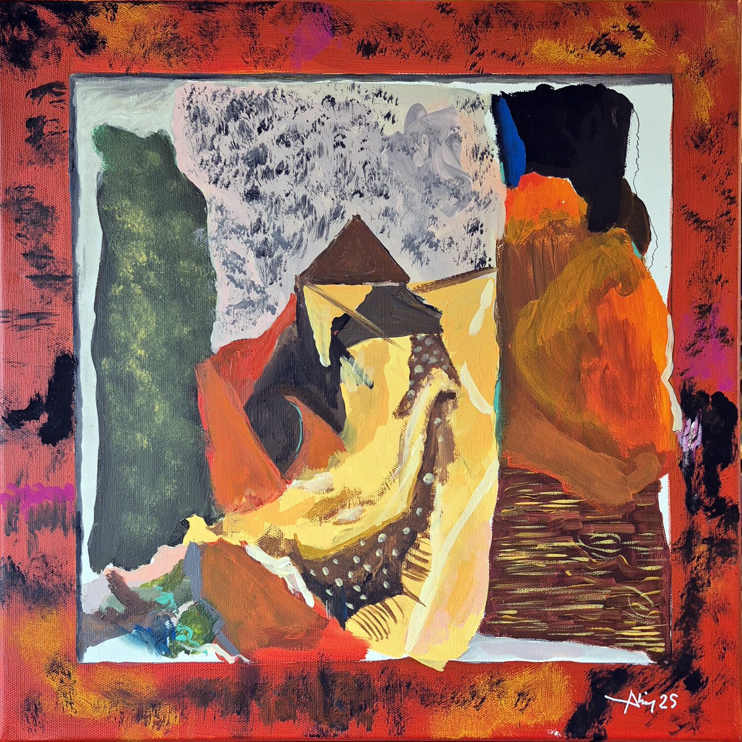 Hommage à Per Kirkeby Philippe Abril Original painting for sale