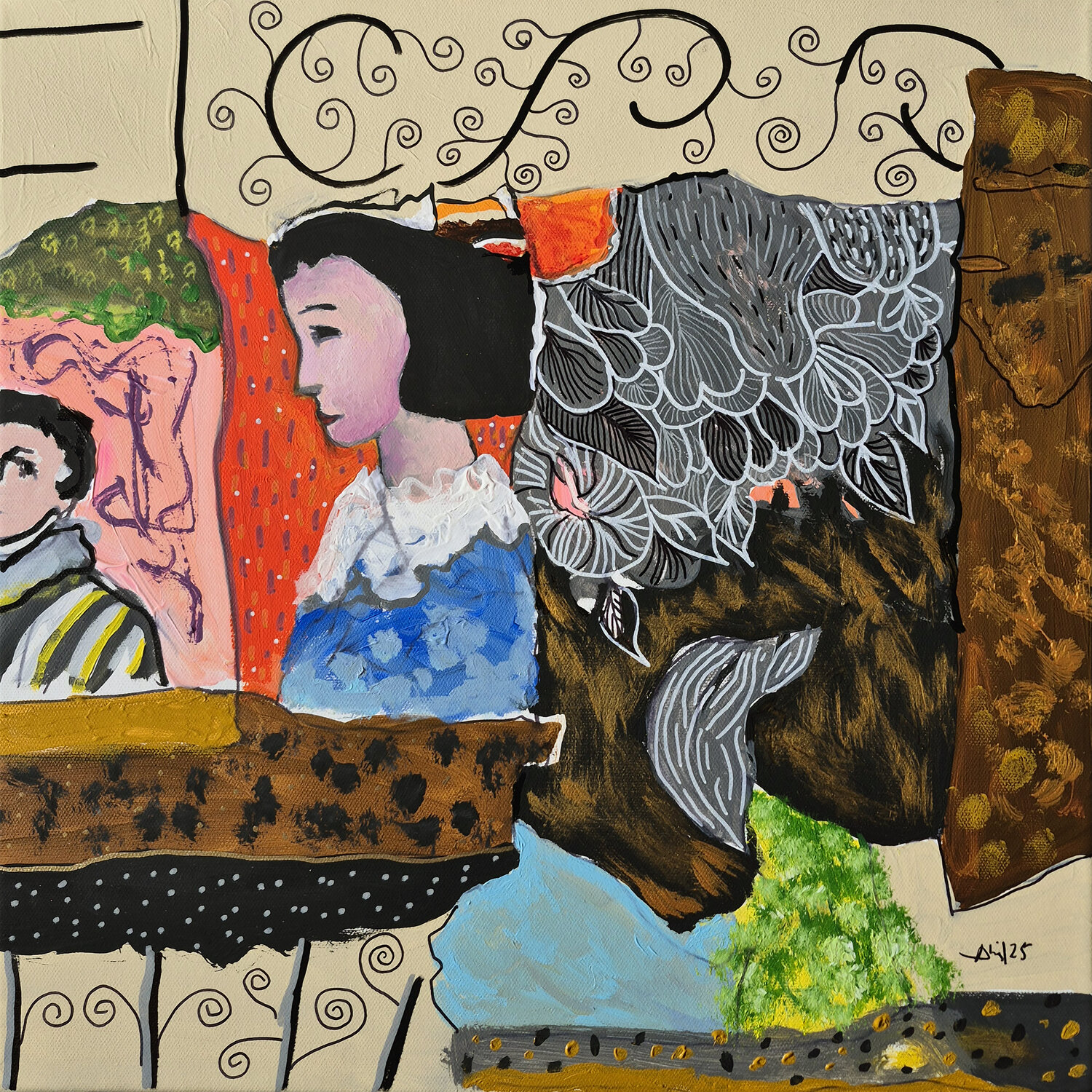 Paysage sentiments Philippe Abril Original painting for sale