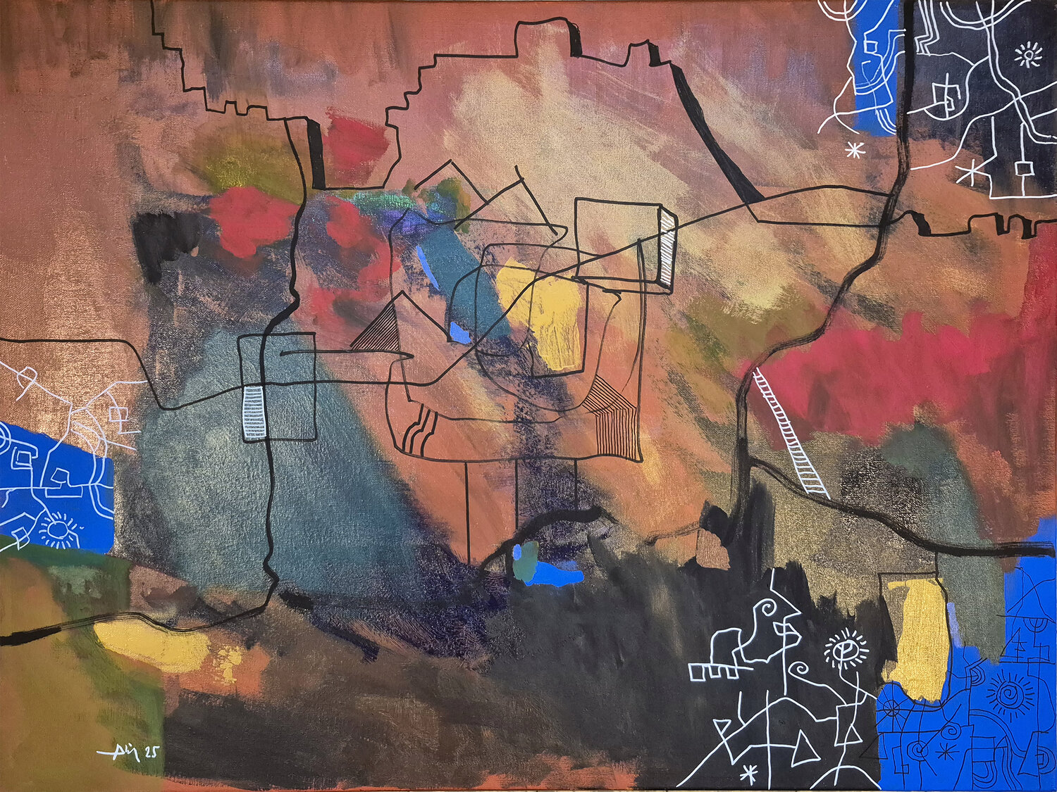 Citadelle des signes Philippe Abril Original painting for sale