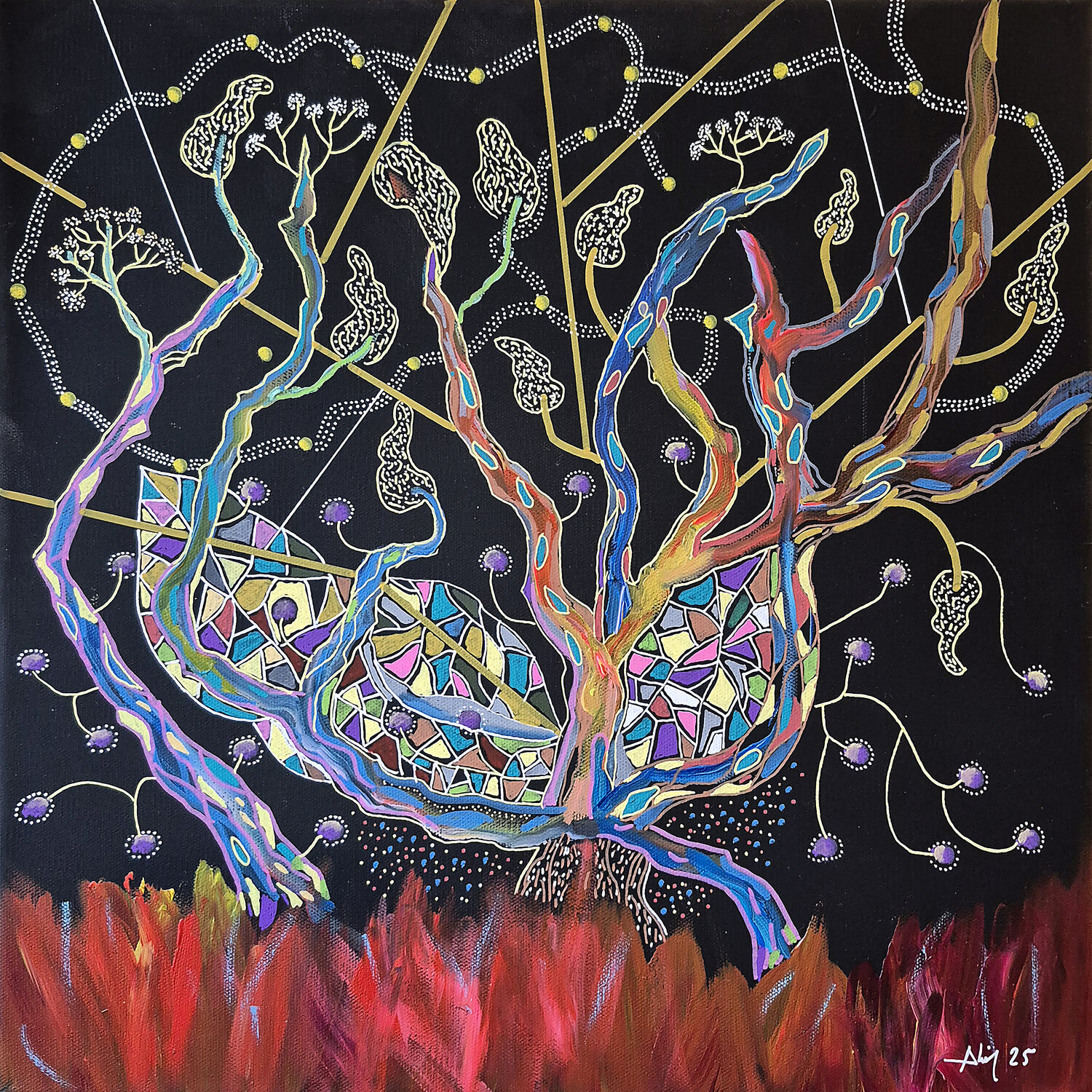 Les feuilles mortes Philippe Abril Original painting for sale