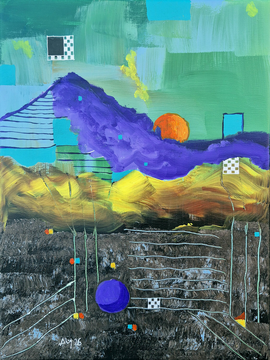 Une planète Philippe Abril Original painting for sale