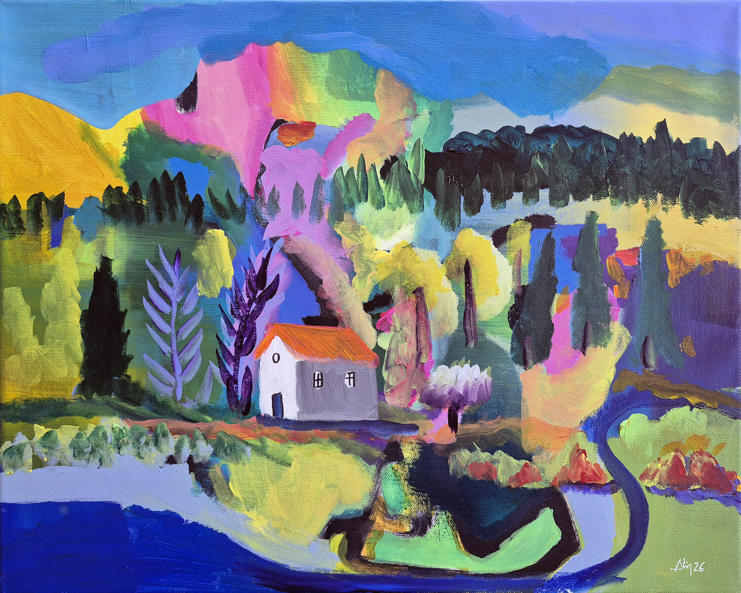 Refuge numéro VII Philippe Abril Original painting for sale