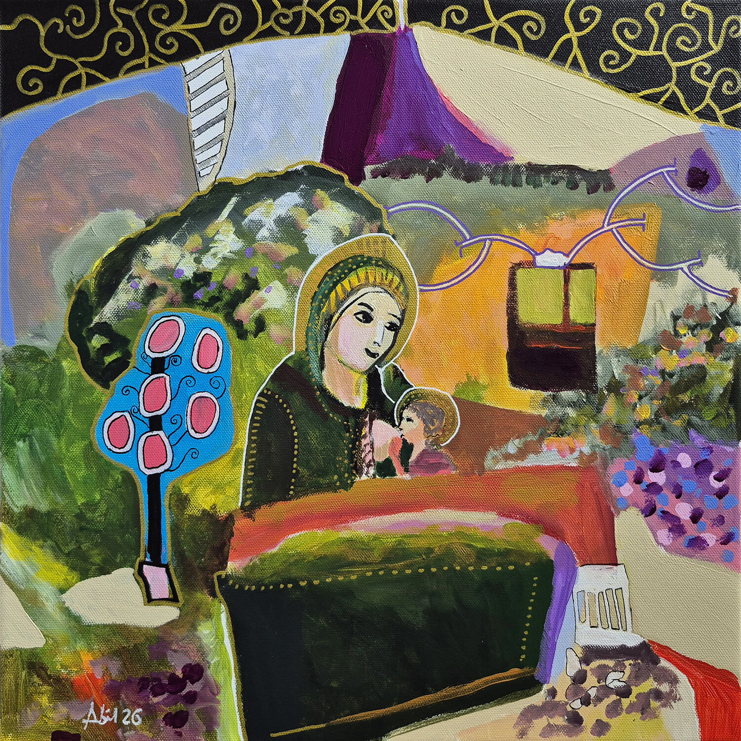 Scène de genre Philippe Abril Original painting for sale