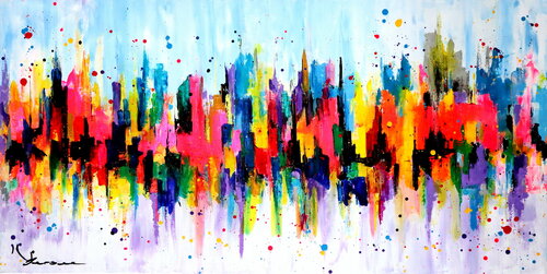 New York under blue sky by Kspersee, Painting for Sale on Select