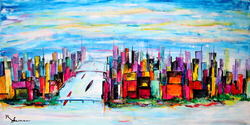 Modern city by Kspersee, Painting for Sale on Select