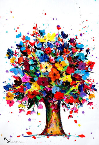 Flowers in a vase by Kspersee, Painting for Sale on Select