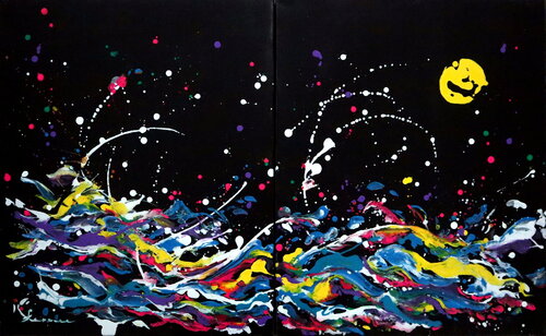 Vagues du soir-Diptyque by Kspersee, Painting for Sale on Select