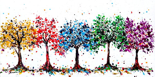 Les arbres colorés by Kspersee, Painting for Sale on Select