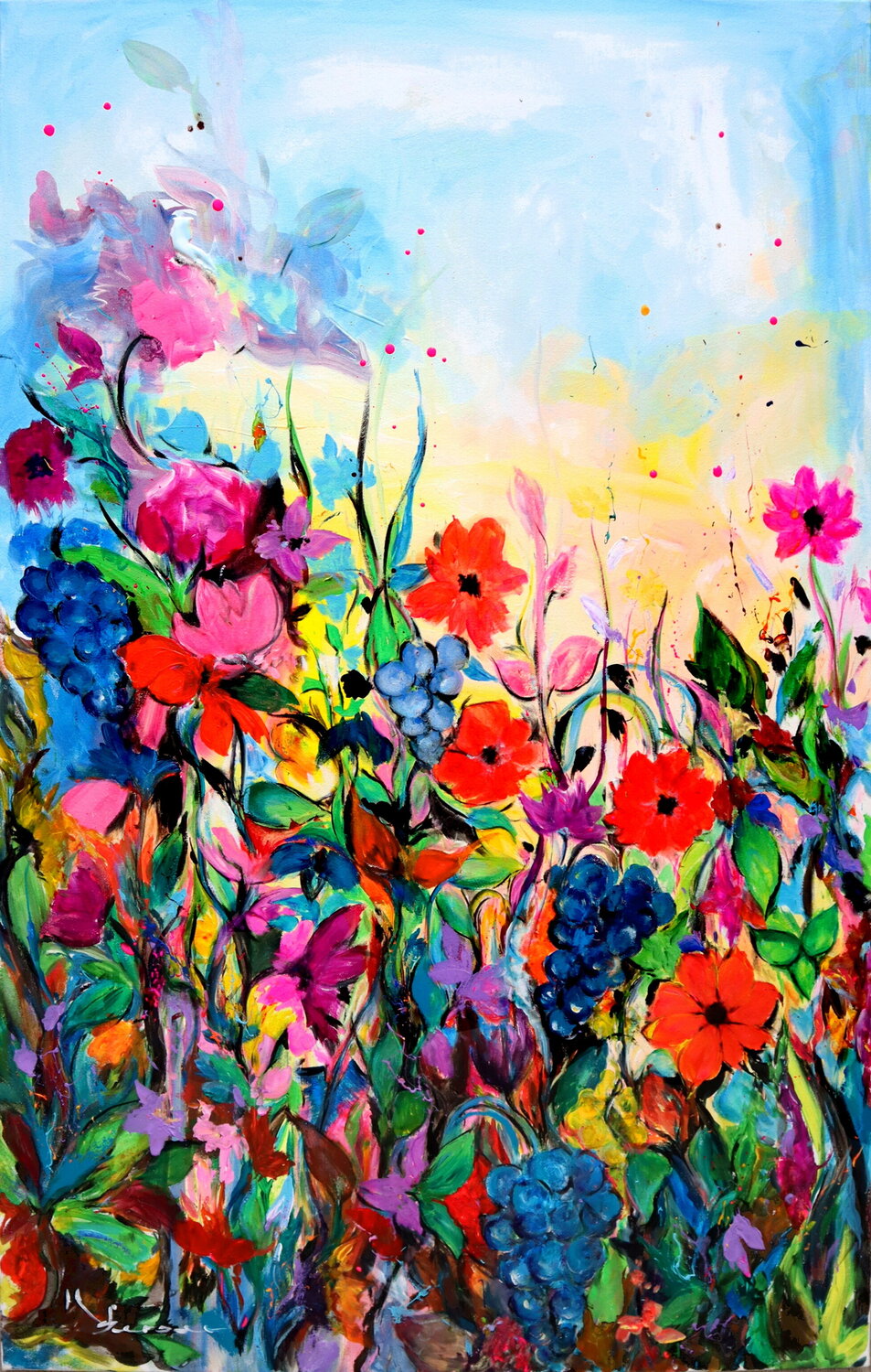 Jardin fleuri Kspersee Original painting for sale