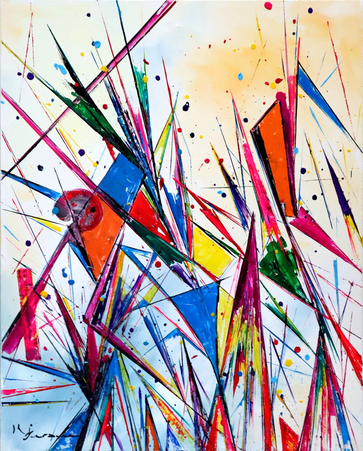 Géométrie colorée Kspersee Original painting for sale