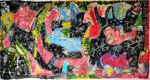 Waterfalls in the Galaxy of the Standing Rabbit by Ruben Nieto, Painting for Sale on Select