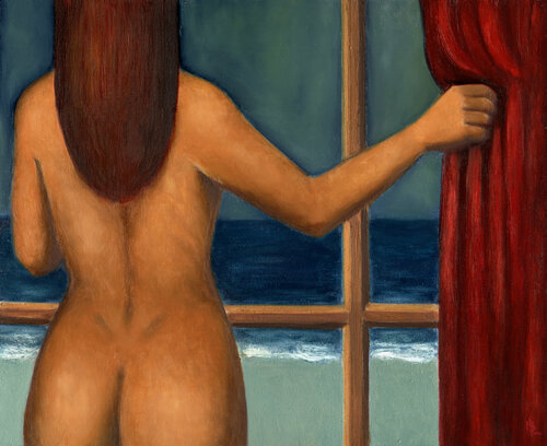 Femme à la fenêtre by Michaël Brack, Painting for Sale on Select