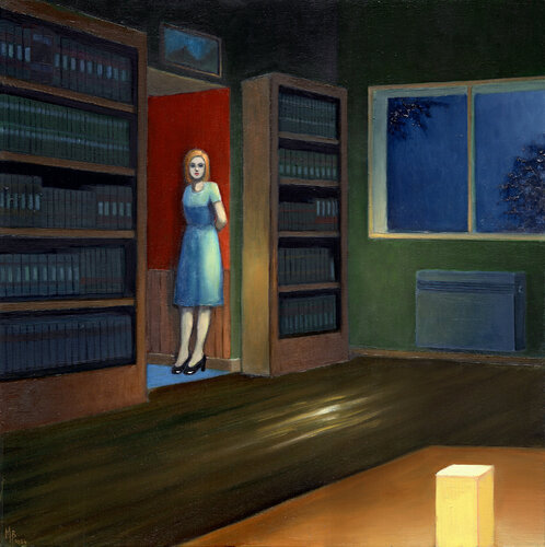 La bibliothèque by Michaël Brack, Painting for Sale on Select