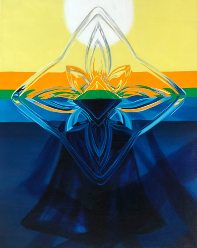 God takes UFO by Su Hyun Kim, Painting for Sale on Select