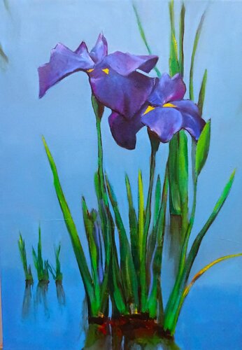 Water flower by Angelika Bes, Painting for Sale on Select