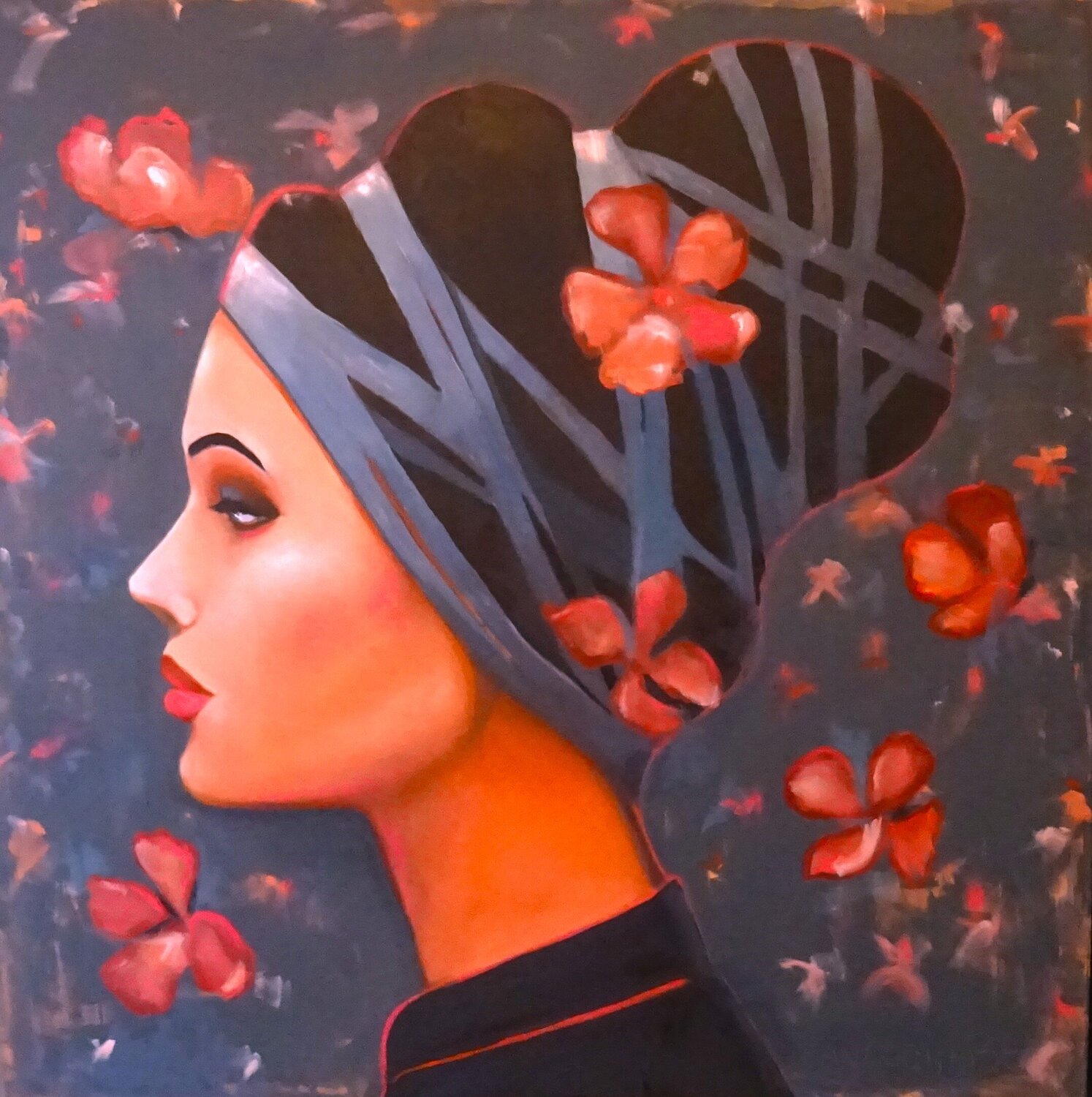 Flower girl Angelika Bes Original painting for sale