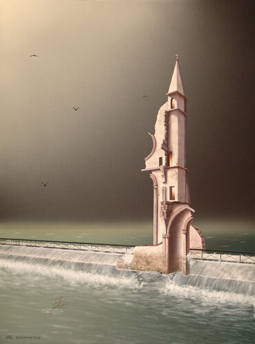L'estacade (Sous baguettes) by Thierry Van Quickenborne, Painting for Sale on Select