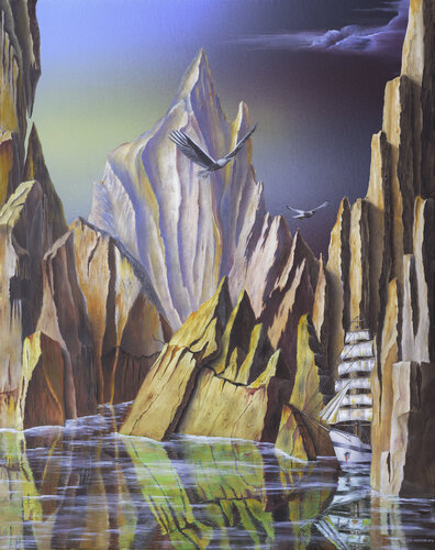 La caravelle (Sous baguettes) by Thierry Van Quickenborne, Painting for Sale on Select