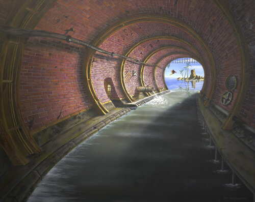 L'épreuve - Boîte américaine by Thierry Van Quickenborne, Painting for Sale on Select