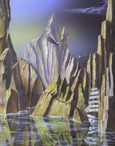 La caravelle (encadré sous baguettes) by Thierry Van Quickenborne, Painting for Sale on Select