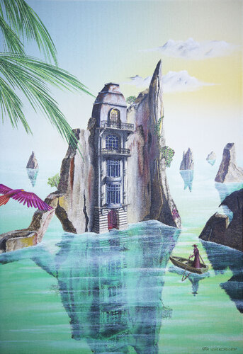 La passeur by Thierry Van Quickenborne, Painting for Sale on Select