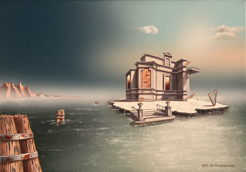 La harpe (Boîte américaine) by Thierry Van Quickenborne, Painting for Sale on Select