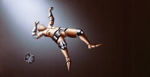 L'homme dans l'espace (sous baguettes) by Thierry Van Quickenborne, Painting for Sale on Select