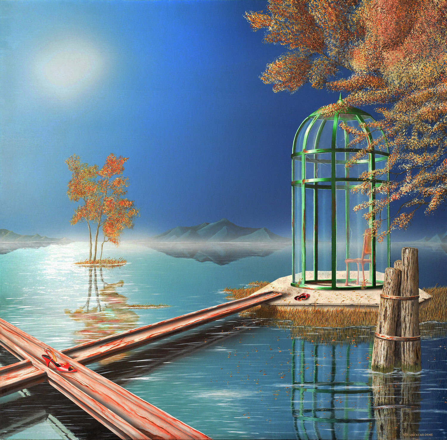 L'ïle Thierry Van Quickenborne Original painting for sale