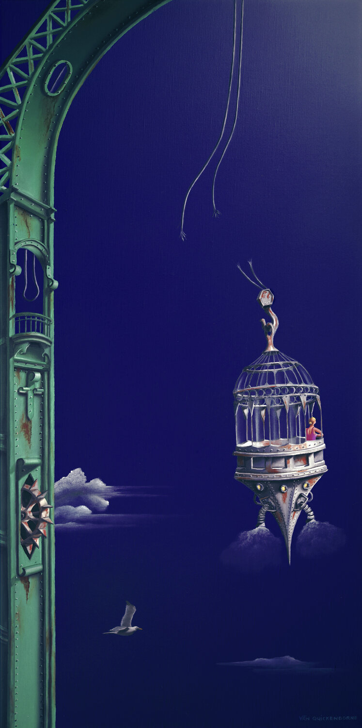 Libre (encadré) Thierry Van Quickenborne Original painting for sale