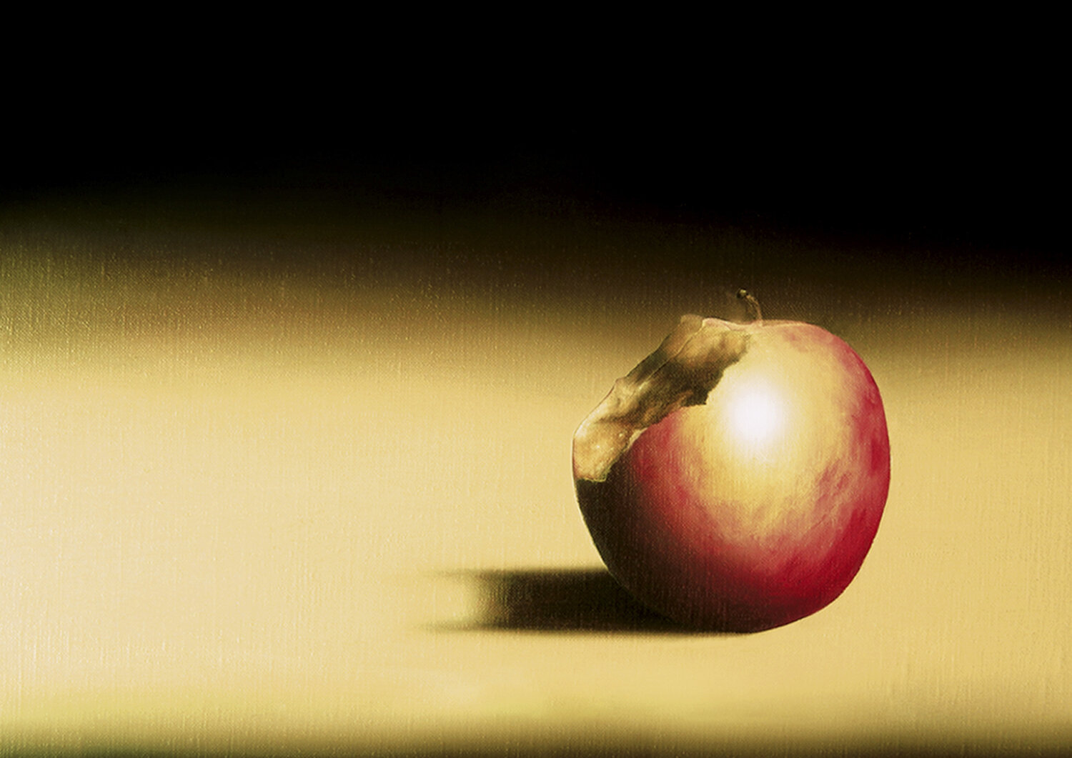Une pomme rouge Thierry Van Quickenborne Original painting for sale