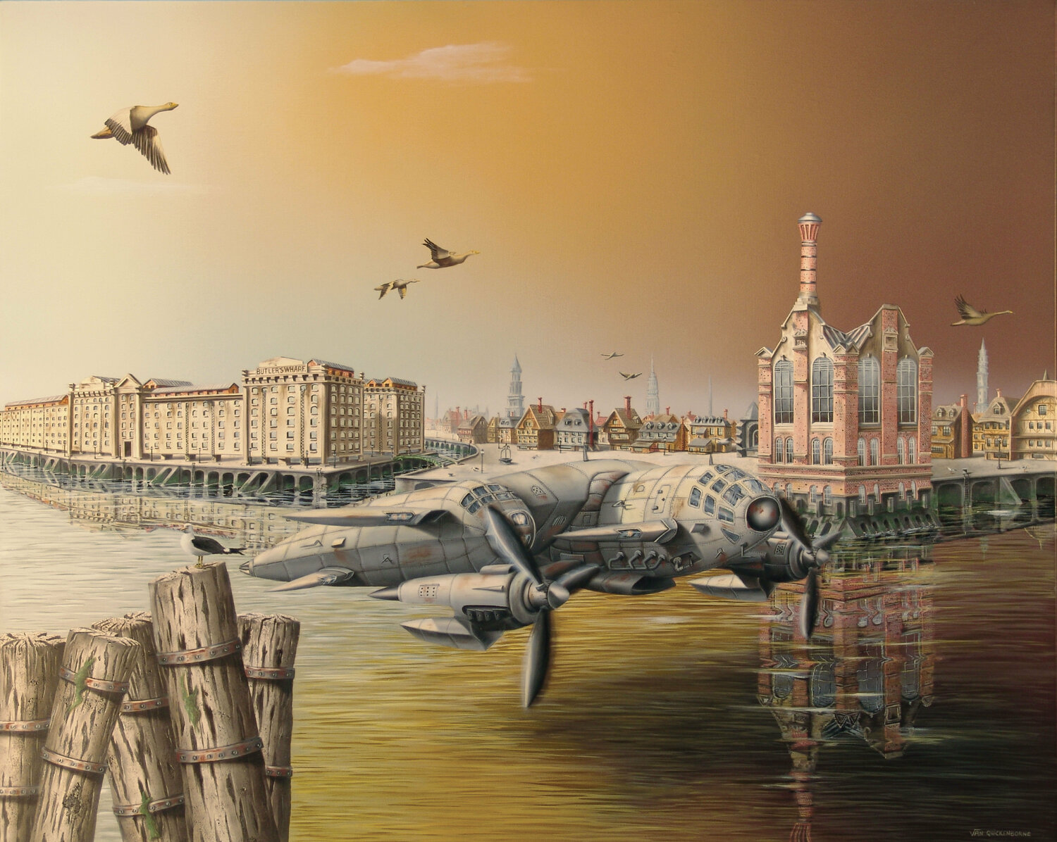 In London (sous baguettes) Thierry Van Quickenborne Original painting for sale