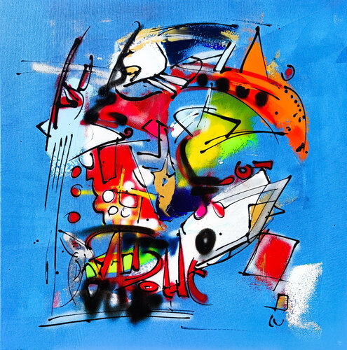 Bleu des mers by Luc Villard, Painting for Sale on Select