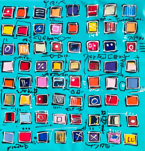 Échiquier 2 by Luc Villard, Painting for Sale on Select