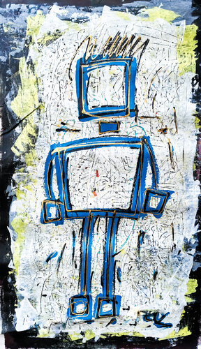 Standing Figure by Luc Villard, Painting for Sale on Select