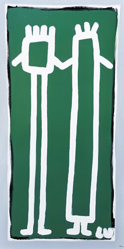 Standing side by side by Luc Villard, Painting for Sale on Select