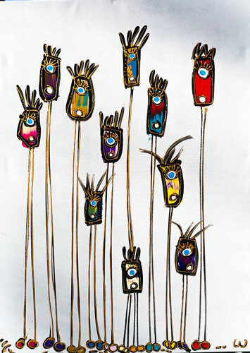 Les vagabonds by Luc Villard, Painting for Sale on Select
