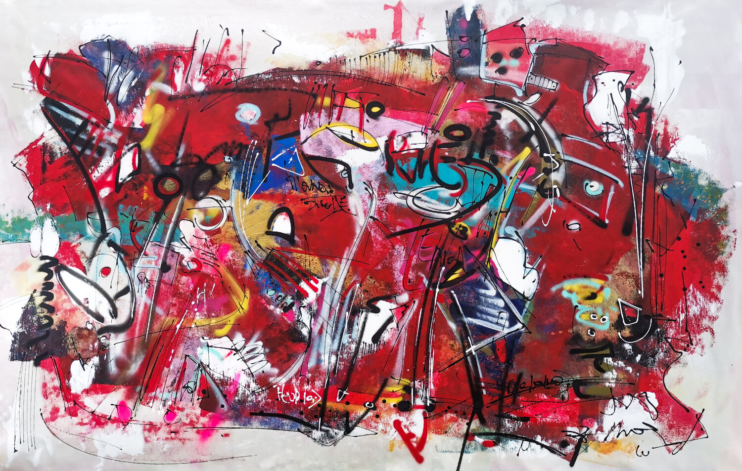 Mappa Mundi Luc Villard Original painting for sale