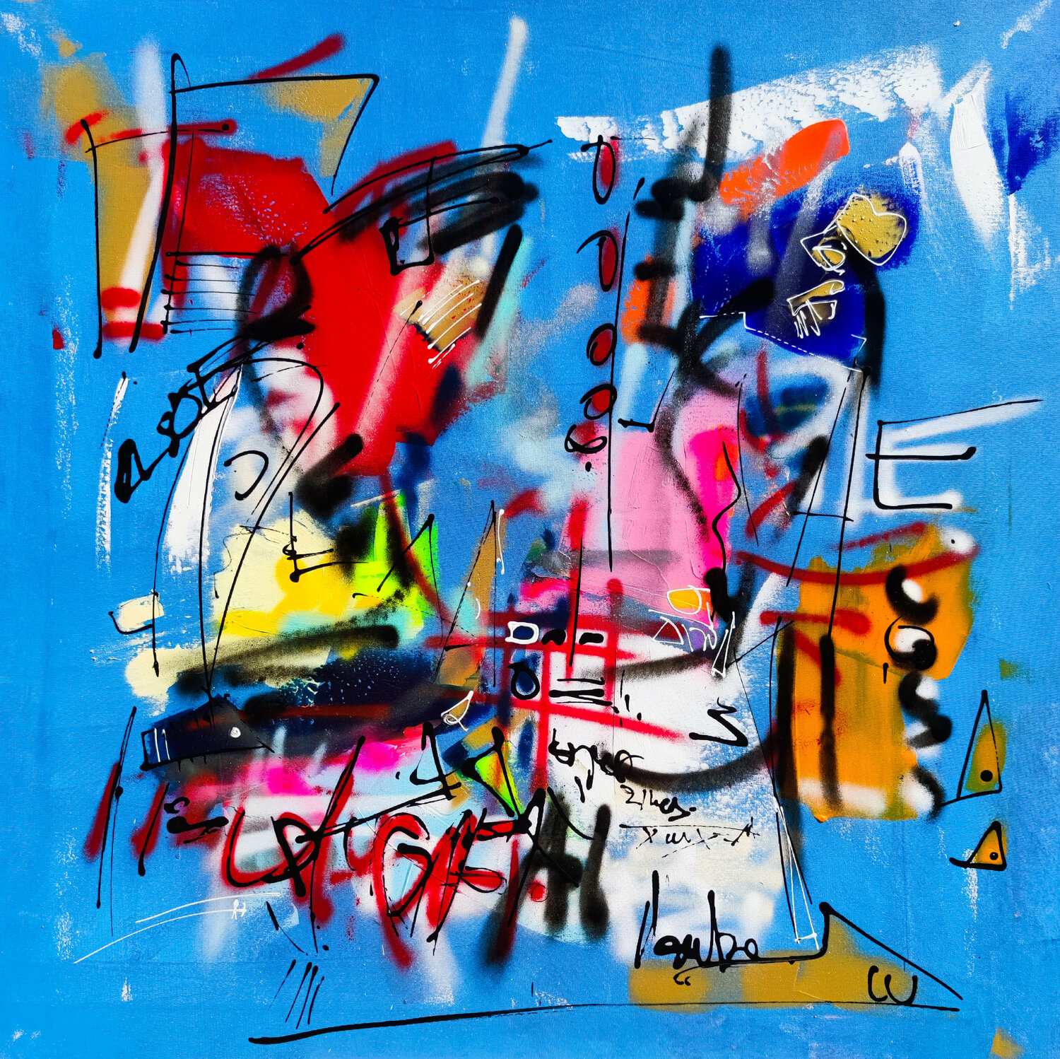 Bleu Saphir Luc Villard Original painting for sale
