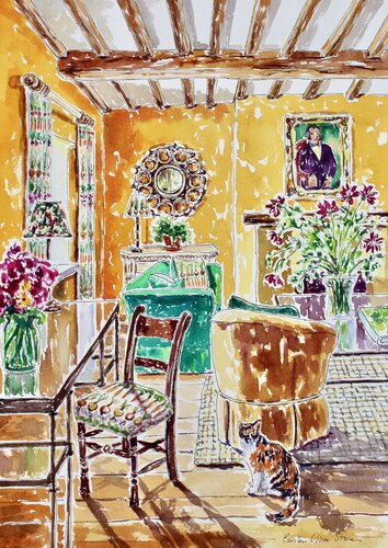 Cat's In A  Cradle With A Silver Spoon by Kristen Olson Stone, Painting for Sale on Select