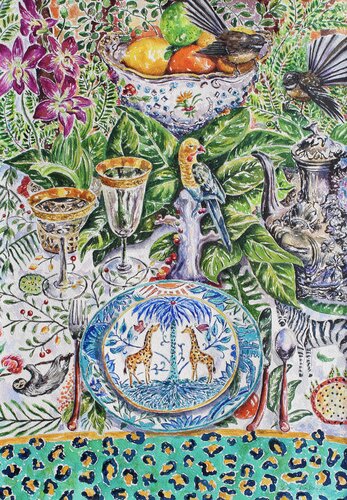 The Grand Safari Table by Kristen Olson Stone, Painting for Sale on Select