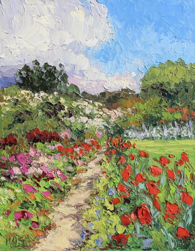 French Garden Path by Kristen Olson Stone, Painting for Sale on Select