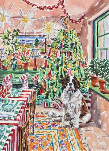 A Glowing Christmas With A Loyal Friend by Kristen Olson Stone, Painting for Sale on Select