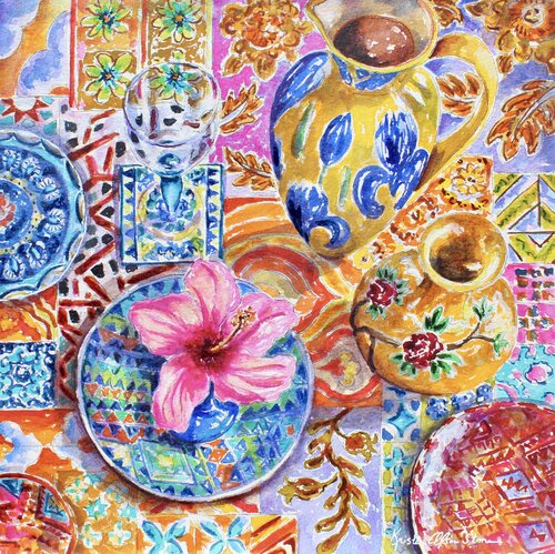 Hibiscus Tea by Kristen Olson Stone, Painting for Sale on Select