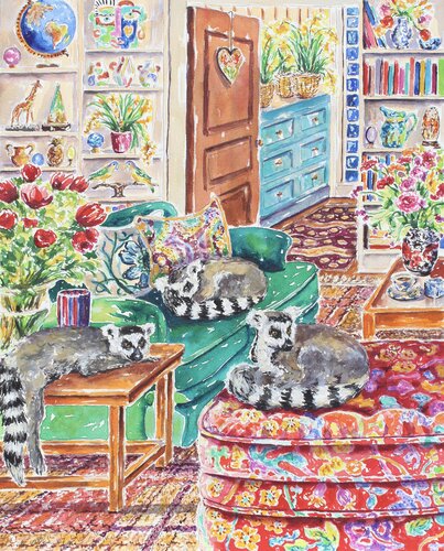 Lemur Me Alone by Kristen Olson Stone, Painting for Sale on Select